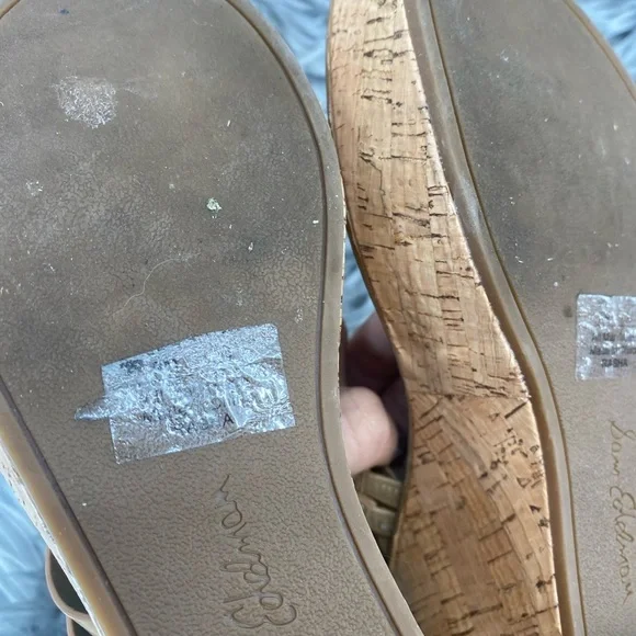 Sam Edelman Women's Size 9 Rasha Wedge Sandal Platform Strappy Tan Beige - Picture 6 of 10